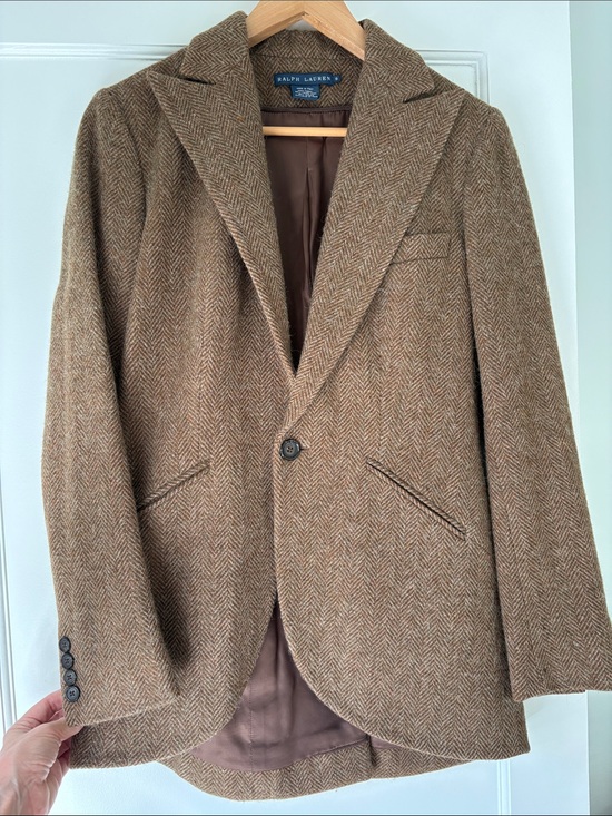 Ralph Lauren Blue Label Jackets & Blazers - Ralph Lauren Blue Label Brown Herringbone Wool Blazer